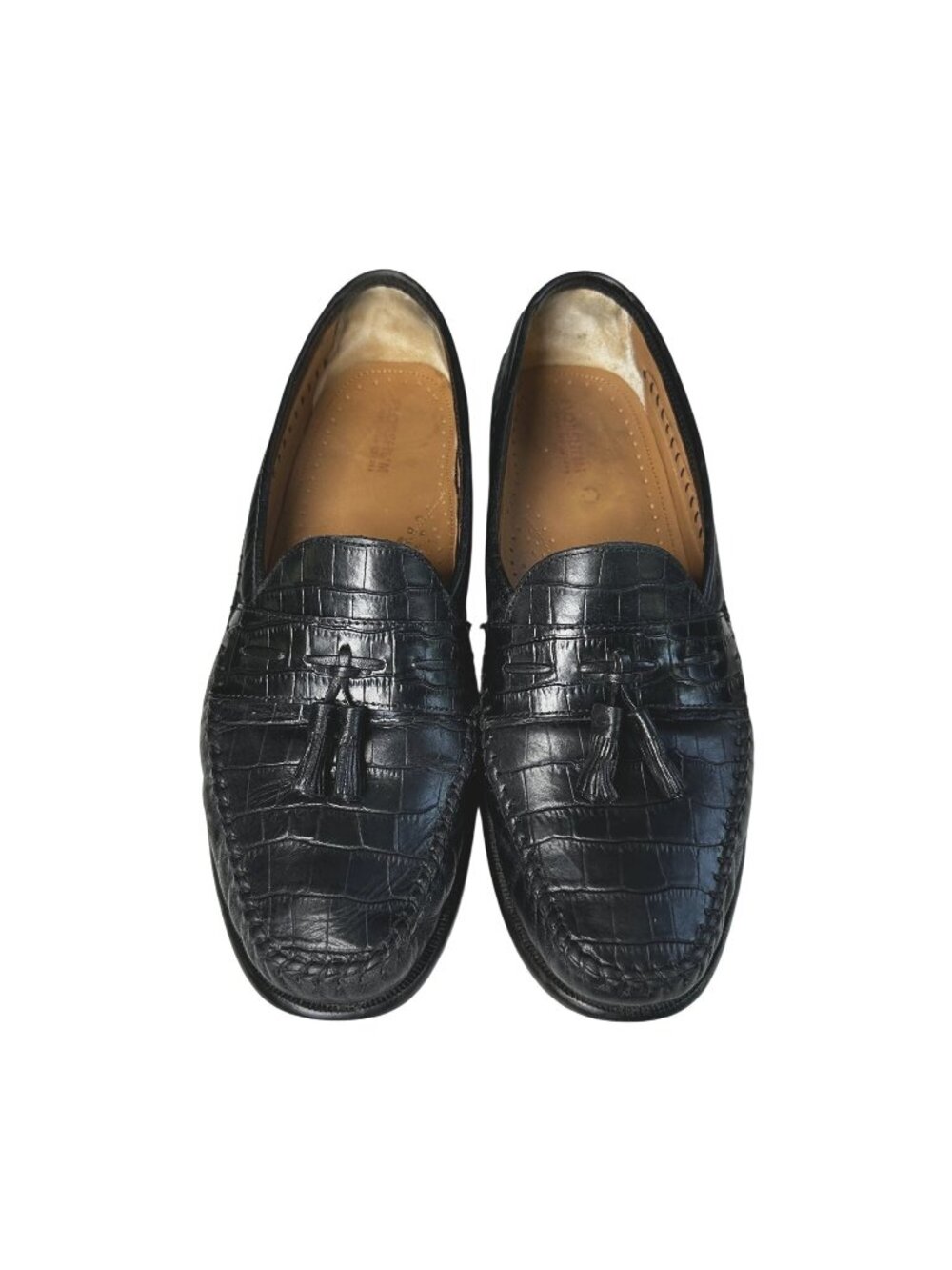 Florsheim Mens Pisa Tassel Loafers Sz 11.5 D 18469 Black Croc Leather Dress Shoe